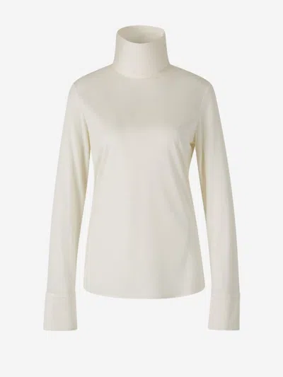 Fabiana Filippi High-neck Long Sleeved T-shirt In White