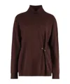 Fabiana Filippi High-neck Long-sleeved Sweater In Brown