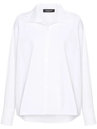 Fabiana Filippi High-neck Poplin Shirt In White