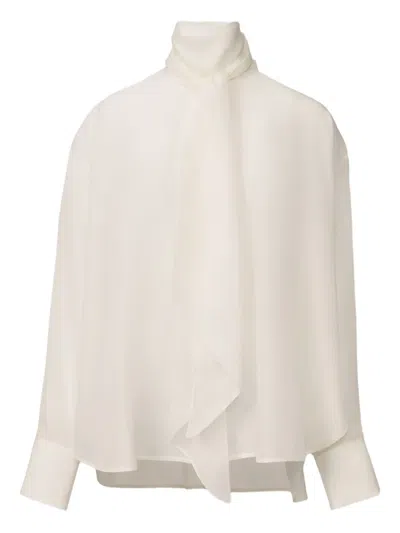 Fabiana Filippi High-neck Silk Blouse In White