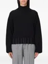 Fabiana Filippi Black Crew Neck Sweater With Luminous Details In Black