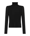 Fabiana Filippi Ribbed Knit Turtle Neck Sweater In Black