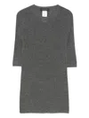 Fabiana Filippi Ribbed Half-sleeve Top In Gray
