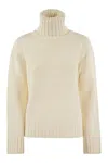 Fabiana Filippi White High Neck Sweater In Silk And Wool In White