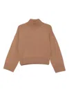 Fabiana Filippi Wool Turtleneck Sweater With Dropped Shoulders In Brown