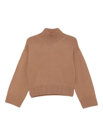 Fabiana Filippi Wool Turtleneck Sweater With Dropped Shoulders