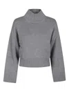 Fabiana Filippi High-neck Wool Sweater In Gray