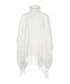 Fabiana Filippi Fringed High-neck Poncho In White