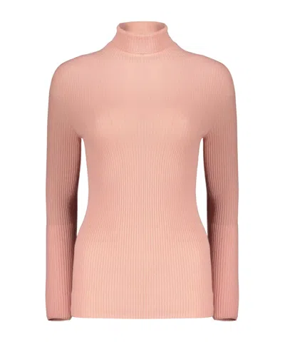Fabiana Filippi High-necked Long-sleeve Knitted Sweater In Pink