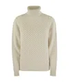 Fabiana Filippi Women's Turtleneck Jumper With Special Workmanship Sweater In Nude
