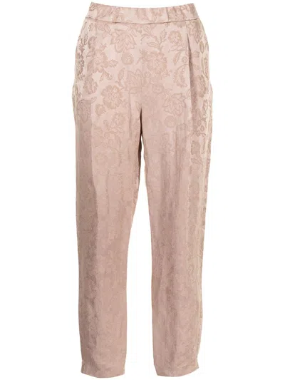 Fabiana Filippi High-rise Cropped Jacquard Trousers In Neutrals