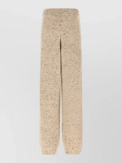 Fabiana Filippi High Rise Wide Leg Knit Pants In Neutral