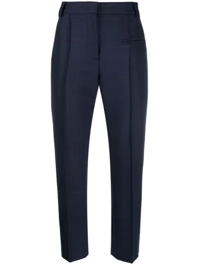 Fabiana Filippi High-waist Cropped Trousers In Blue