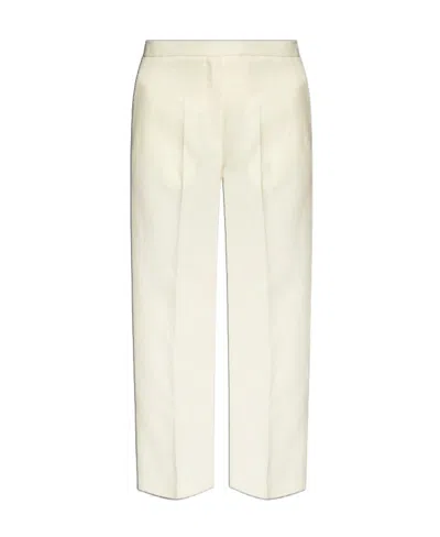 Fabiana Filippi High-waist Linen Blend Trousers In White