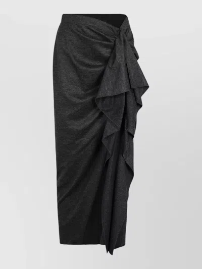 Fabiana Filippi High Waist Pareo Midi Skirt Wrap In Gray