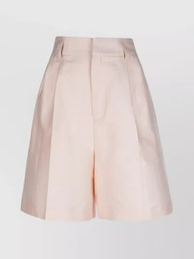 Fabiana Filippi High Waist Pleated Front Shorts With Pockets In Neutral