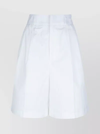 Fabiana Filippi High Waist Pleated Shorts With Back Pockets In White