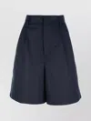 Fabiana Filippi High Waist Pleated Wide Leg Shorts In Blue