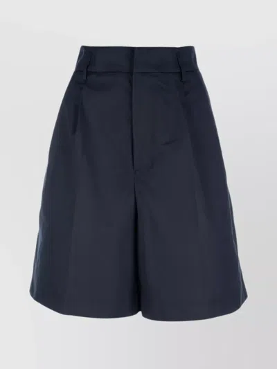 Fabiana Filippi High Waist Pleated Wide Leg Shorts In Blue