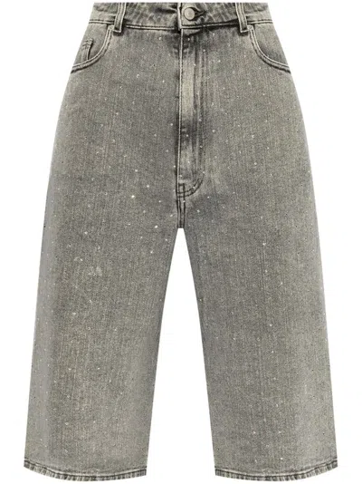 Fabiana Filippi High-waisted Bermuda Shorts In Grey