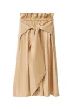 Fabiana Filippi High-waisted Midi Skirt With Bow Detail In Brown