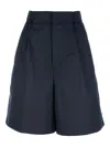 Fabiana Filippi High Waist Pleated Wide Leg Shorts In Blue