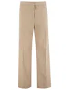 Fabiana Filippi High-waisted Straight-leg Cotton Trousers In Gabardine In Neutrals