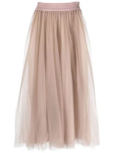 Fabiana Filippi High-waisted Tulle Skirt In Neutrals