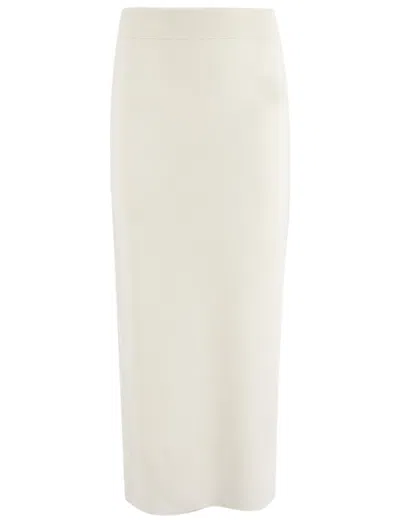 Fabiana Filippi High-waisted White Pencil Skirt With Elastic Waistband