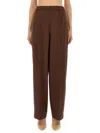 Fabiana Filippi Elastic-waist Side-seam Trousers In Brown