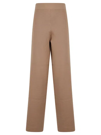 Fabiana Filippi High-waisted Wool Trousers In Brown