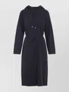 Fabiana Filippi Hooded Ankle-length Dress With Ribbed Silk Blend In Gray