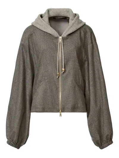 FABIANA FILIPPI HOODED BALLOON-SLEEVE JACKET