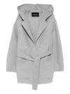 Fabiana Filippi Hooded Belted Jacket In Gray