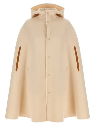 Fabiana Filippi Hooded Cape In Beige