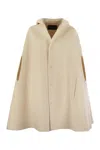 Fabiana Filippi Refined Virgin Wool Cape In Neutral
