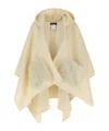 Fabiana Filippi Draped Hooded Cape Textured Pockets In Neutral