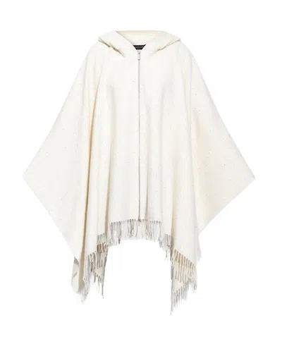 Fabiana Filippi Hooded Cloak In White