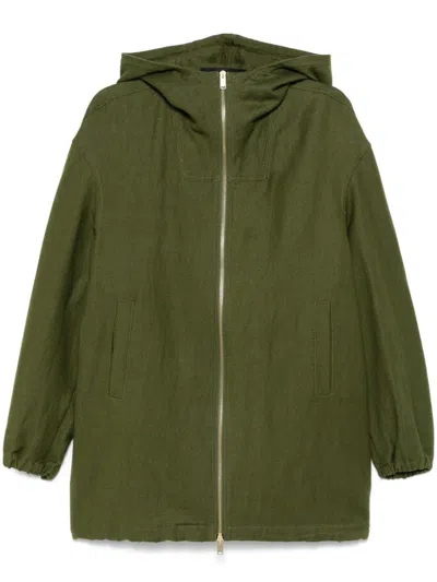 Fabiana Filippi Hooded Coat In Green