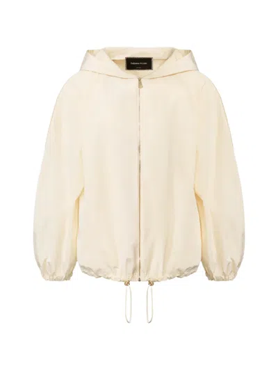 Fabiana Filippi Hooded Drawstring Coat In Neutral