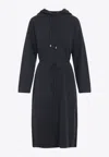 Fabiana Filippi Hooded Ankle-length Dress With Ribbed Silk Blend In Gray