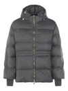 Fabiana Filippi Hooded Quilted Down Jacket Drawstring Detail In Gray