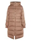 Fabiana Filippi Hooded Long Quilted Down Jacket In Neutral
