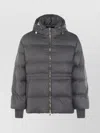 Fabiana Filippi Hooded Quilted Down Jacket Drawstring Detail In Gray
