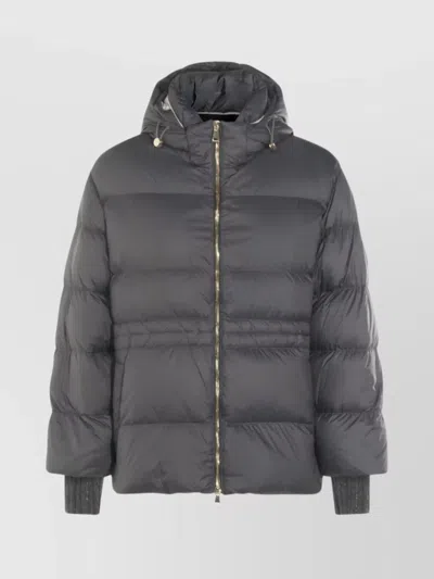 FABIANA FILIPPI HOODED QUILTED DOWN JACKET DRAWSTRING DETAIL