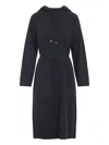 Fabiana Filippi Hooded Ankle-length Dress With Ribbed Silk Blend In Multi