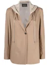 Fabiana Filippi Hooded Single-breasted Blazer In Brown