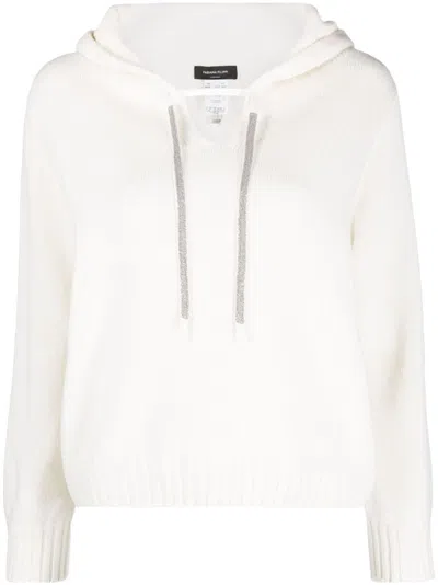 Fabiana Filippi Hooded V-neck Jumper In Weiss