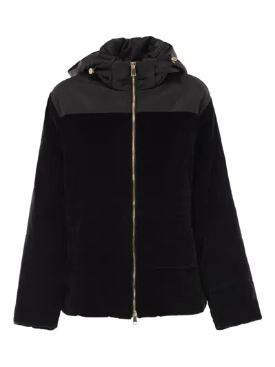 Fabiana Filippi Hooded Velvet Jacket In Black