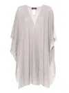 Fabiana Filippi Sequin Soft Mohair Open Cape In Gray
